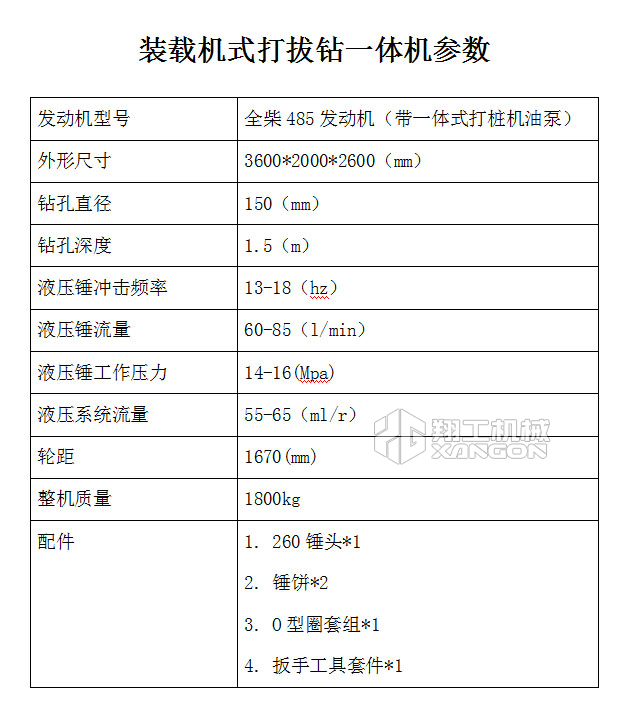 裝載機式打拔鉆一體機